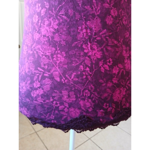 Lane Bryant Women Floral 14/16 Tank Top Layering Cotton sleeveless Cami Burgundy - Picture 9 of 14